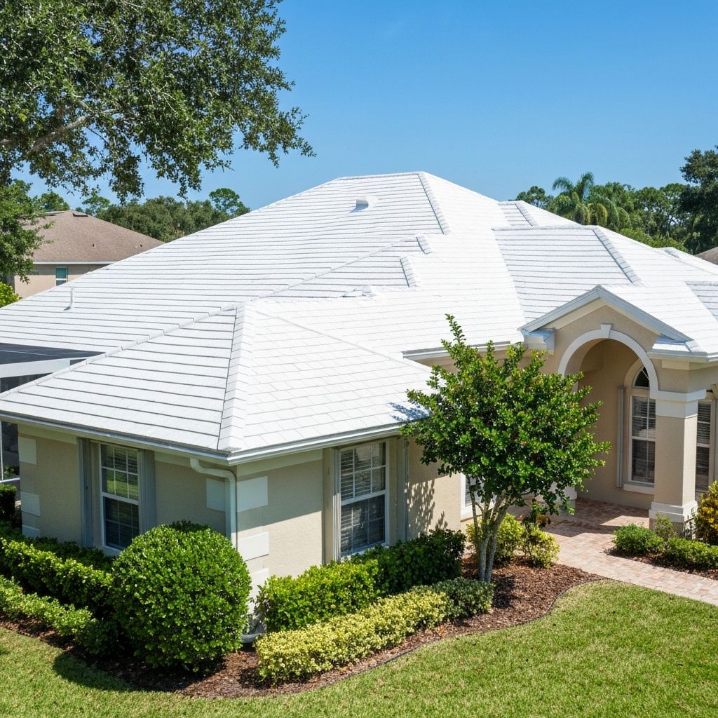 Shingle roof — organic staining cleared with soft wash.